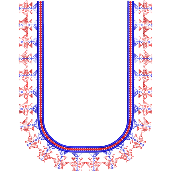 Blouse Design No :MSM - 725 - Simple Border, U Shape