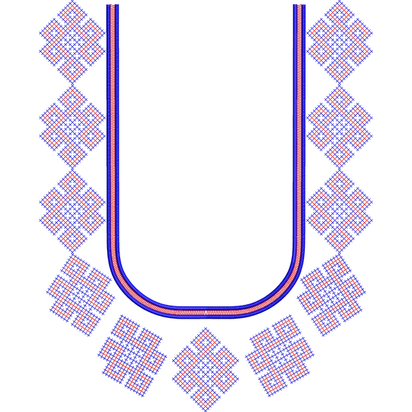 Blouse Design No :MSM - 726 - Simple Border, U Shape