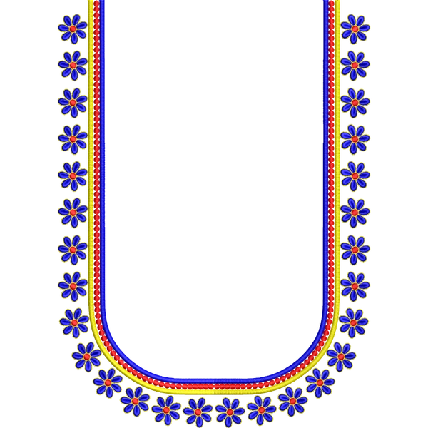 Blouse Design No :MSM - 727 - Simple Border, U Shape
