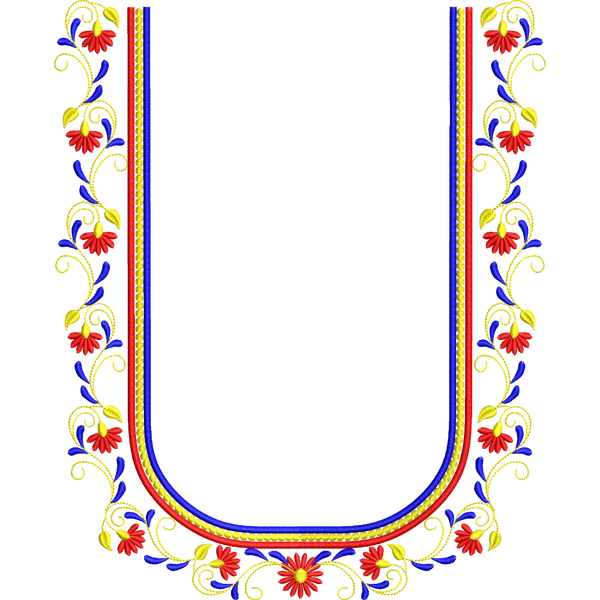 Blouse Design No :MSM - 731 - Simple Border, U Shape