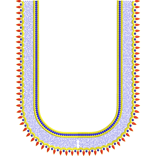 Blouse Design No :MSM - 733 - Simple Border, U Shape