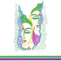 Blouse Design No :MSM - 737 - Border With Butta, Boat Neck