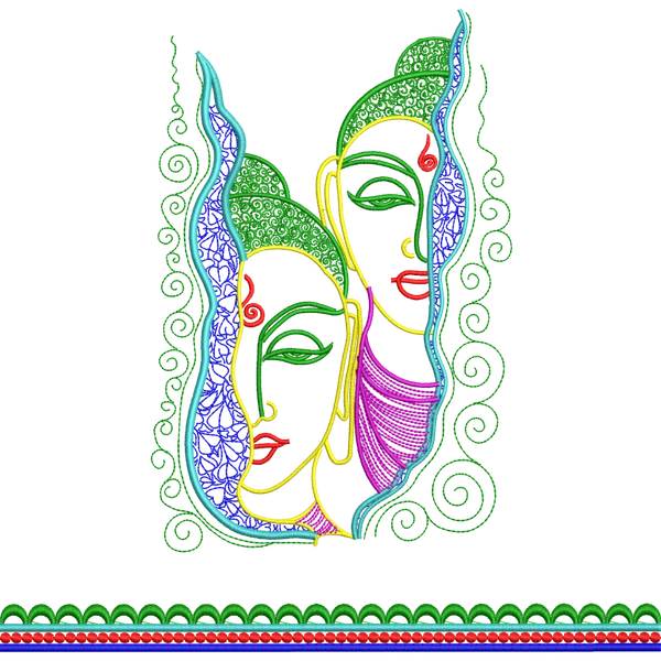 Blouse Design No :MSM - 737 - Border With Butta, Boat Neck