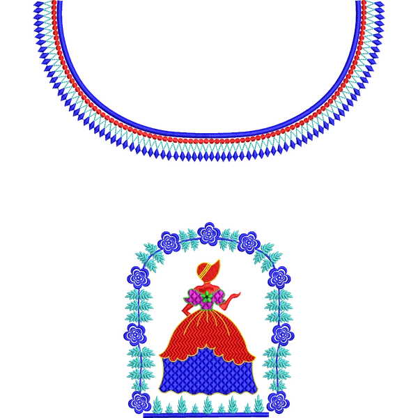 Blouse Design No :MSM - 739 - Simple Border, Boat Neck