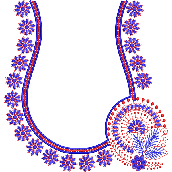 Blouse Design No :MSM - 761 - Simple Border, U Shape