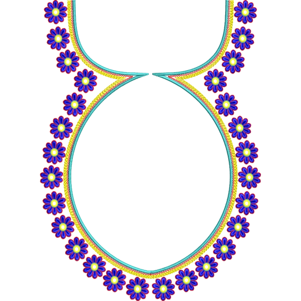Blouse Design No :MSM - 765 - Mirror Work, Simple Border, Pot Neck