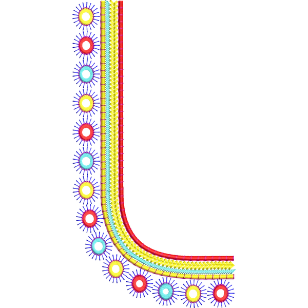 Blouse Design No :MSM - 766 - Mirror Work, Simple Border, U Shape