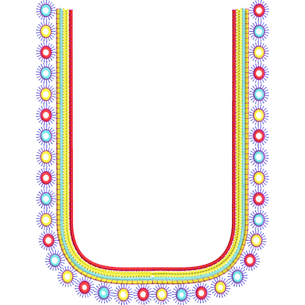 Blouse Design No :MSM - 766 - Mirror Work, Simple Border, U Shape
