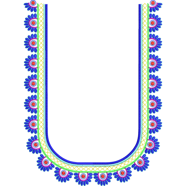 Blouse Design No :MSM - 767 - Simple Border, U Shape