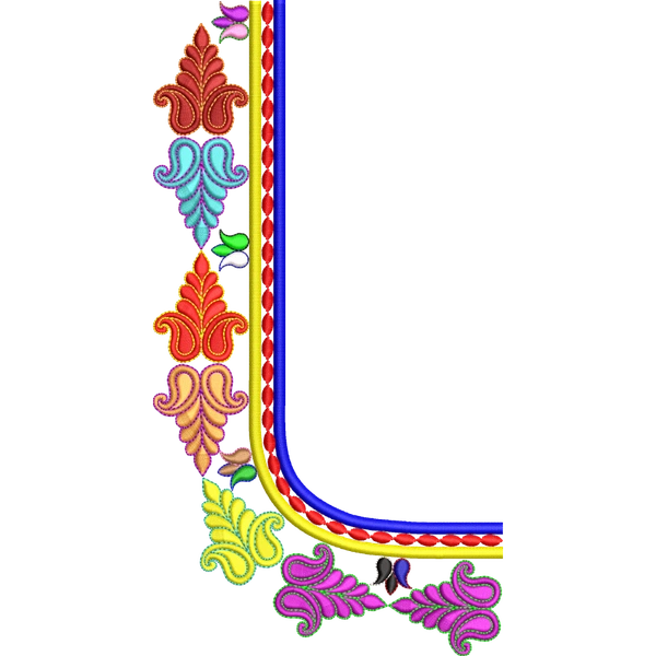 Blouse Design No :MSM - 772 - Simple Border, U Shape