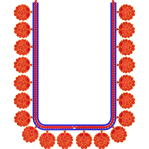 Blouse Design No :MSM - 775 - Simple Border, U Shape