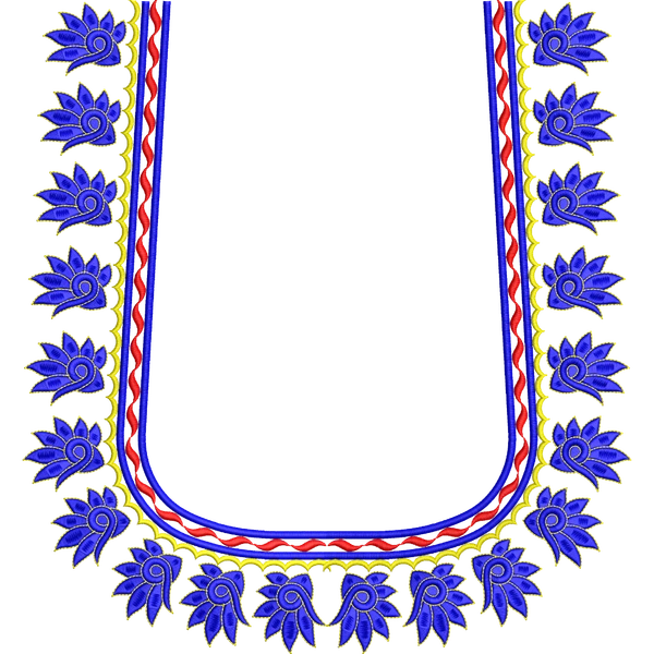 Blouse Design No :MSM - 777 - Simple Border, U Shape
