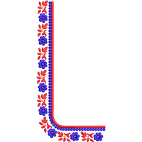 Blouse Design No :MSM - 783 - Border With Butta, Square Shape