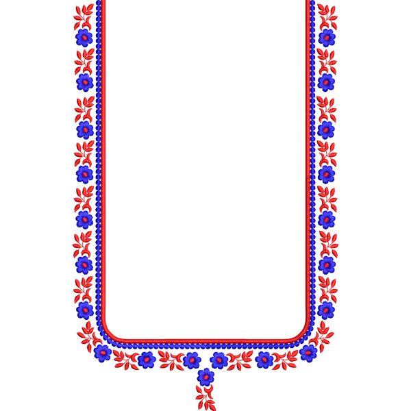 Blouse Design No :MSM - 783 - Border With Butta, Square Shape