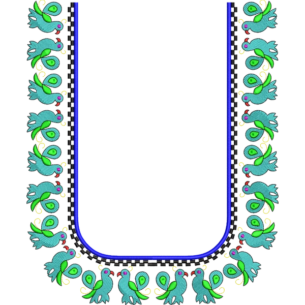 Blouse Design No :MSM - 794 - Simple Border, U Shape