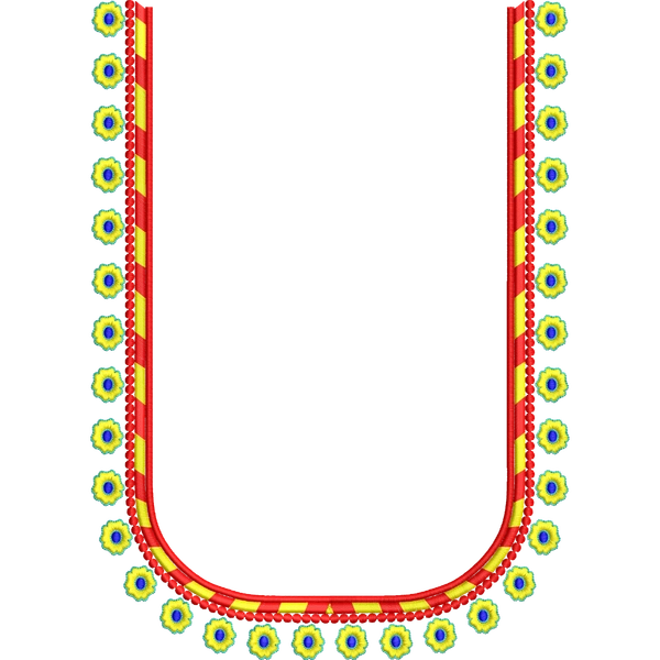 Blouse Design No :MSM - 801 - Simple Border, U Shape