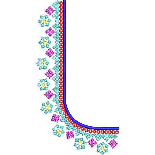 Blouse Design No :MSM - 811 - Simple Border, U Shape