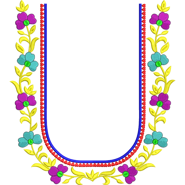 Blouse Design No :MSM - 814 - Simple Border, U Shape
