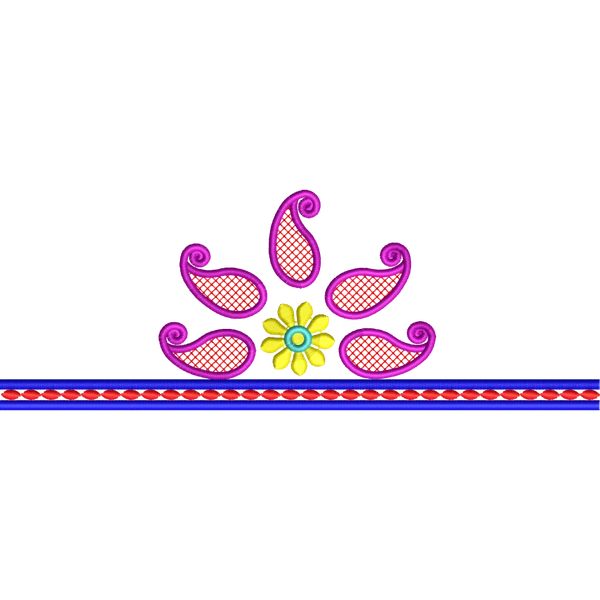 Blouse Design No :MSM - 816 - Border With Butta, Boat Neck