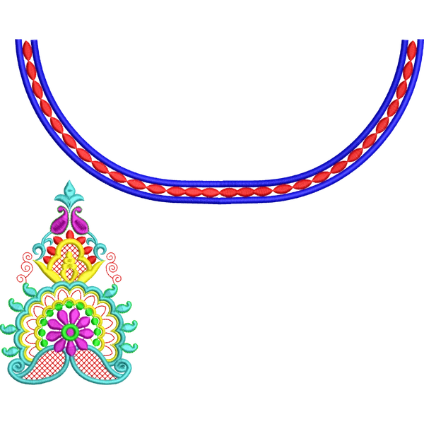 Blouse Design No :MSM - 816 - Border With Butta, Boat Neck