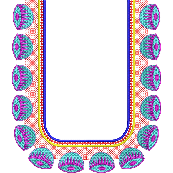 Blouse Design No :MSM - 819 - Simple Border, U Shape