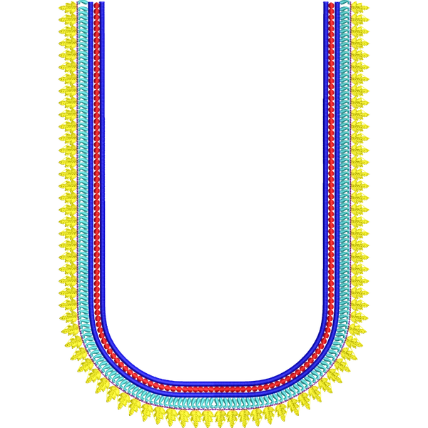Blouse Design No :MSM - 824 - Border With Butta, U Shape