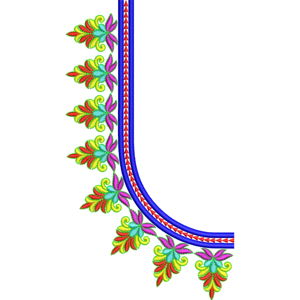Blouse Design No :MSM - 834 - Simple Border, U Shape