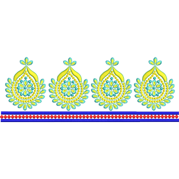 Blouse Design No :MSM - 843 - Simple Border, U Shape
