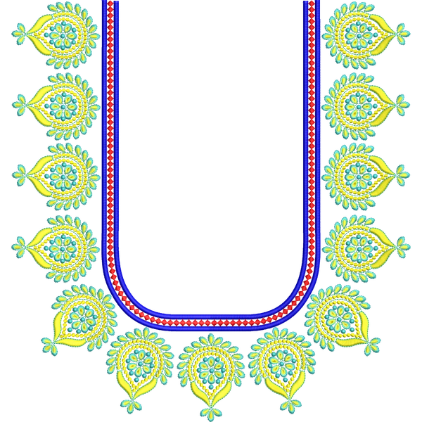 Blouse Design No :MSM - 843 - Simple Border, U Shape