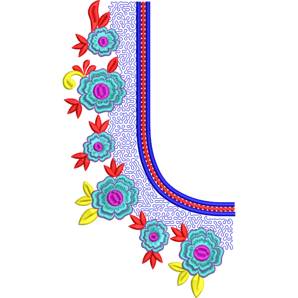 Blouse Design No :MSM - 844 - Border With Butta, Sweat Heart