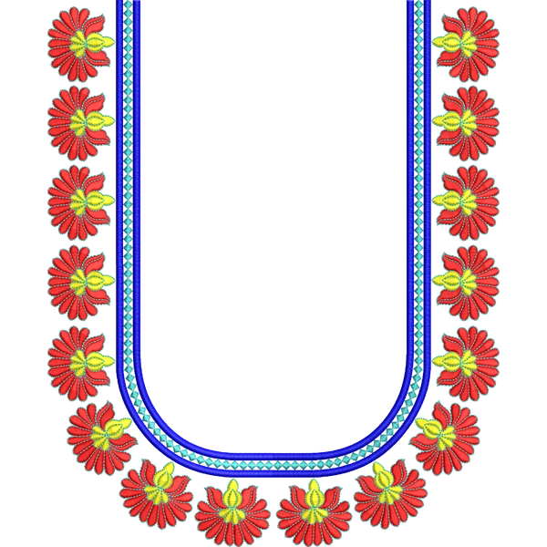 Blouse Design No :MSM - 850 - Simple Border, U Shape