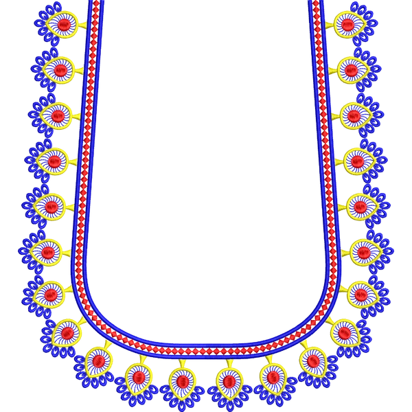 Blouse Design No :MSM - 851 - Simple Border, U Shape