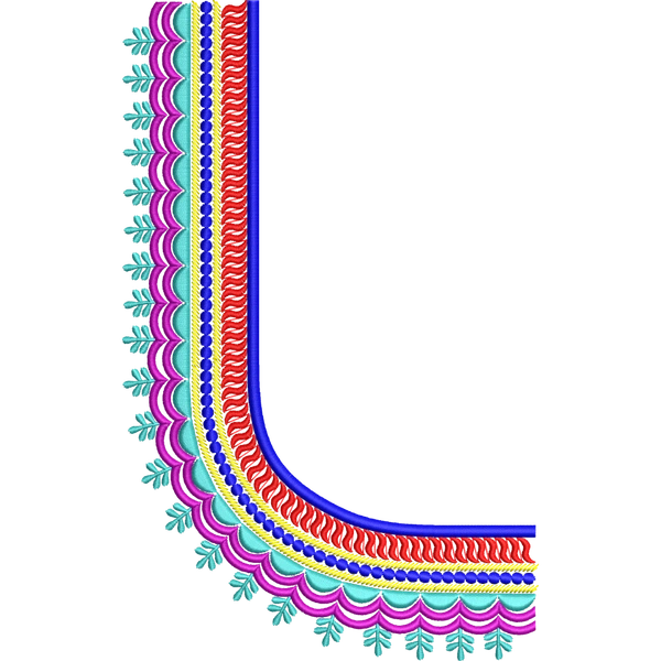 Blouse Design No :MSM - 857 - Simple Border, U Shape
