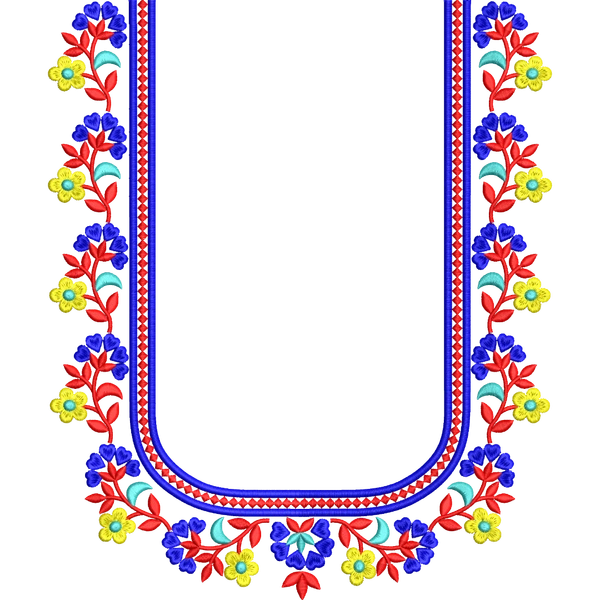 Blouse Design No :MSM - 860 - Simple Border, U Shape
