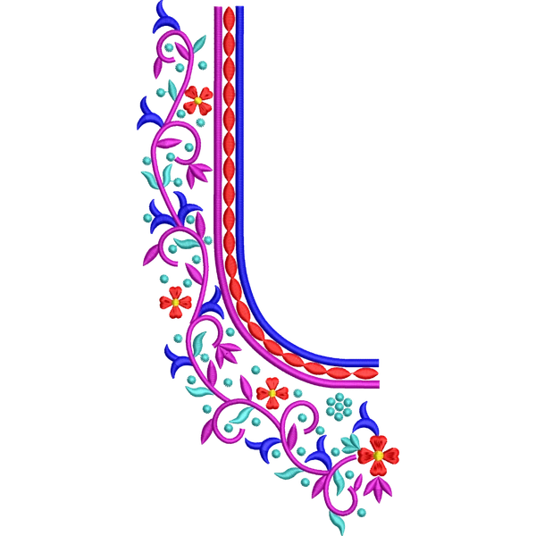Blouse Design No :MSM - 864 - Simple Border, U Shape