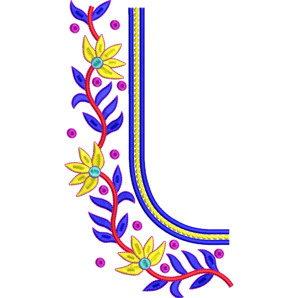 Blouse Design No :MSM - 865 - Simple Border, U Shape