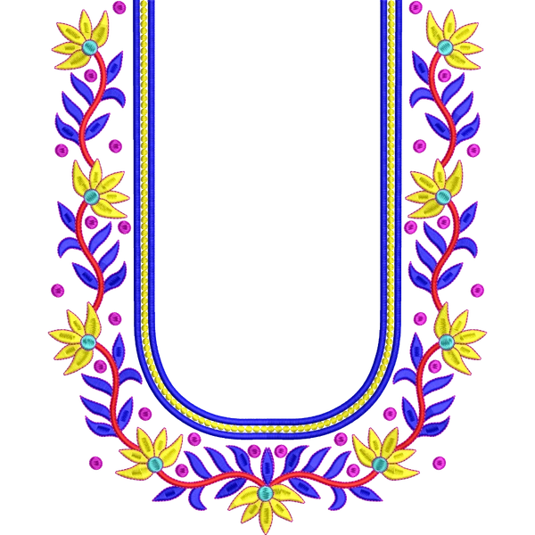 Blouse Design No :MSM - 865 - Simple Border, U Shape