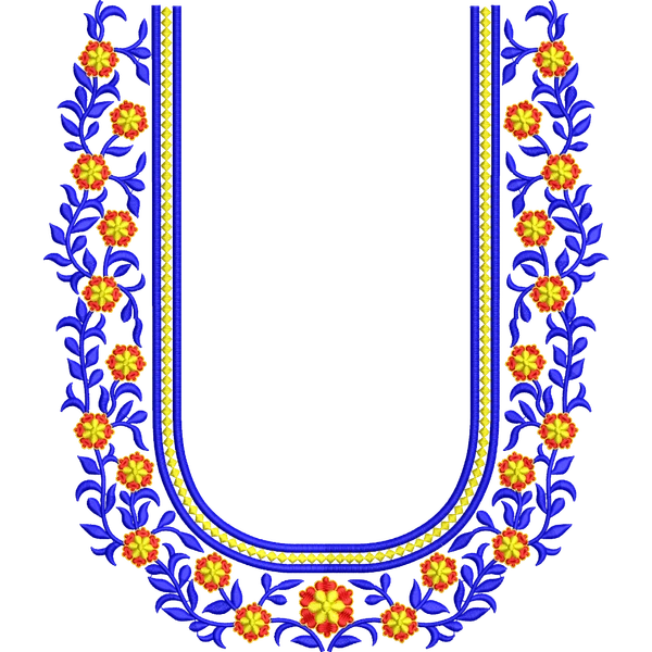 Blouse Design No :MSM - 867 - Simple Border, U Shape