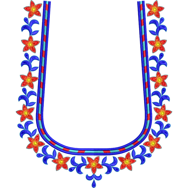 Blouse Design No :MSM - 869 - Simple Border, U Shape