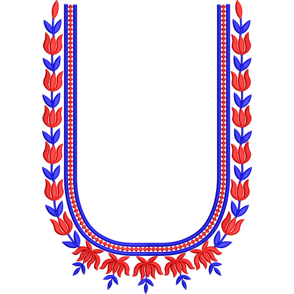 Blouse Design No :MSM - 870 - Simple Border, U Shape