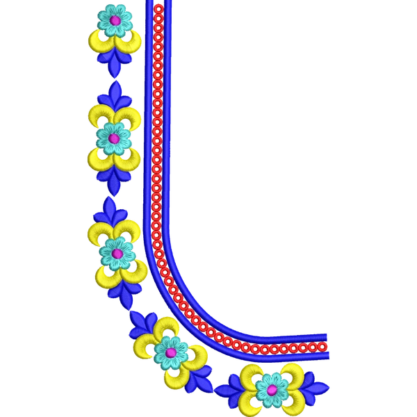 Blouse Design No :MSM - 875 - Simple Border, U Shape