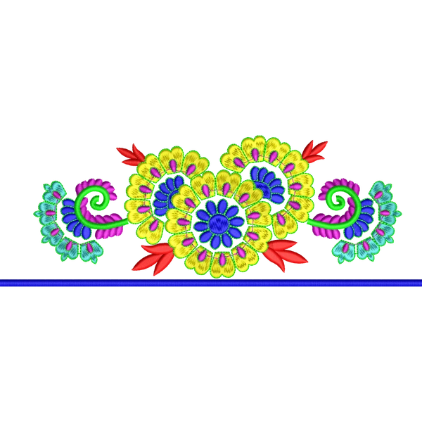 Blouse Design No :MSM - 886 - Border With Butta, Boat Neck