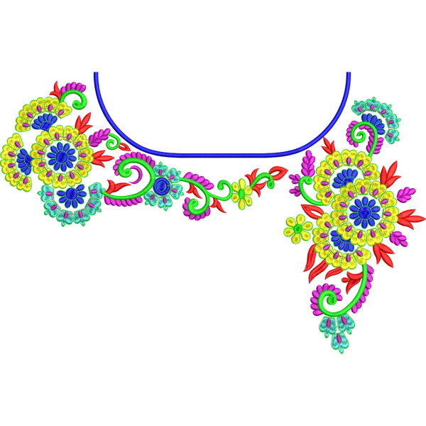 Blouse Design No :MSM - 886 - Border With Butta, Boat Neck