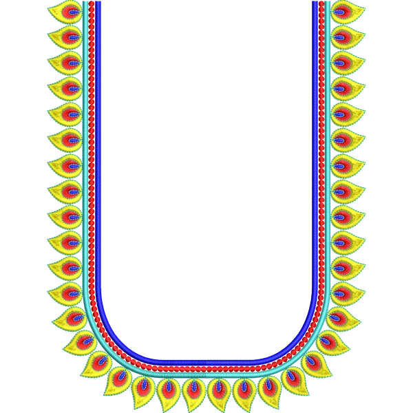 Blouse Design No :MSM - 887 - Simple Border, U Shape