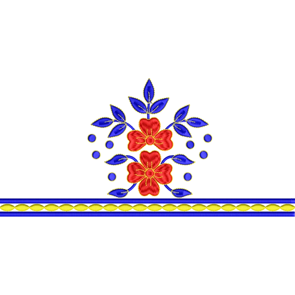 Blouse Design No :MSM - 888 - Border With Butta, U Shape