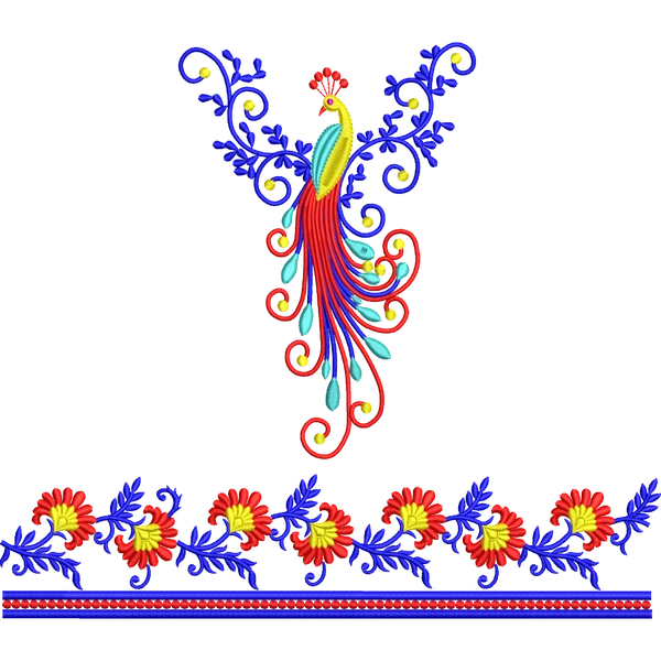 Blouse Design No :MSM - 892 - Border With Butta, Boat Neck