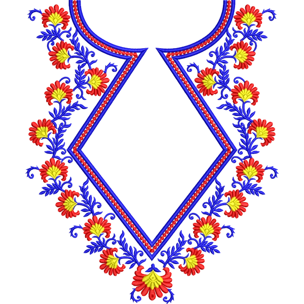 Blouse Design No :MSM - 893 - Simple Border, Pot Neck