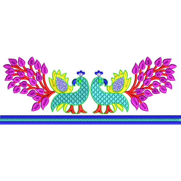 Blouse Design No :MSM - 899 - Border With Butta, U Shape