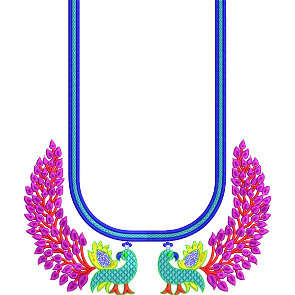 Blouse Design No :MSM - 899 - Border With Butta, U Shape