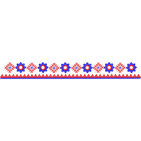 Blouse Design No: MSM-008 - Kutch with Mirror, Simple Border, U Shape